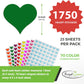 Royal Green 1/2 Inch Colorful Heart Sticker Labels Sheets Diy Scrapbooking Stickers For Gifts, Stationery, Arts & Crafts 13Mm, 1750-Pack (Metallic Pink)