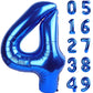 Jumbo Mylar Navy Blue 4 Number Balloon 40 Inch, Big Number 4 Balloons Birthday Decorations, 4Th Four 4 14 40 44 64 Year Old Birt
