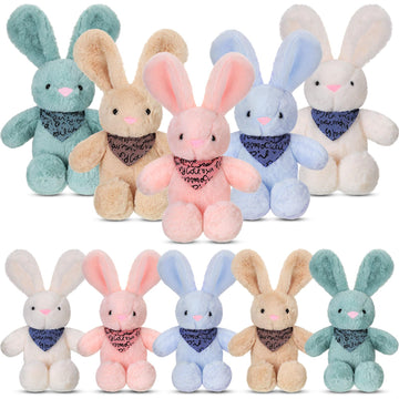 Poen 10 Pcs Easter Bunny Stuffed Animal Bulk 14 Inches Cute Rabbits Plush Toys Easter Bunny Gift In 5 Colors Easter Basket Eggs