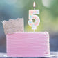 EAKE Number 5 Candle 3D Macaron Glitter 5 Candle for Cake Girl Women Sweet Theme 5th Birthday Wedding Anniversary Party Cake Dec