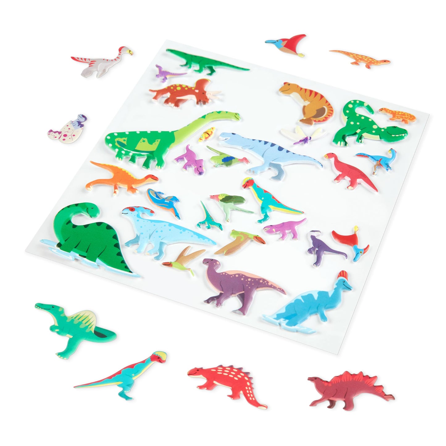 Melissa & Doug Dinosaur Puffy Sticker Play Set Travel Toy with Double-Sided Background, 36 Reusable Puffy Stickers - FSC Certifi