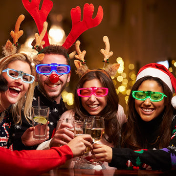28 Packs Led Glasses 5 Neon Color 3 Light Modes Glow Sticks Light Up Glasses,Glow In The Dark Party Supplies Favors For Kids Adu