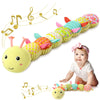 Awotoy Baby Toys 0 To 12 Months, Musical Stuffed Animal Activity Soft Toys With Multi-Sensory Crinkle, Rattle And Textures, Infant Tummy Time Toys For Newborn Boys Girls, Caterpillar, Yellow