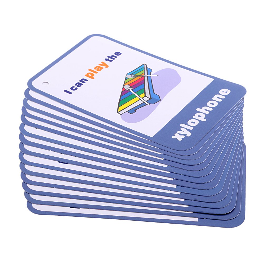 Merishopp Flash Cards  Al Picture & Word Card Musical Instruments  14Pieces