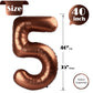 Dark Brown 5 Balloon, Coffee Brown Number Balloons 40 Inch, Chocolate Brown 5Th Birthday Balloon Decorations, Dark Brown Party S