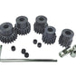 HOPLEX 32P 5mm Hardened Metal Pinion Motor Gear Set 13T 15T 17T 19T 21T with 3.175mm Coupler for RC Buggy Car Monster Truck