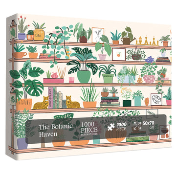 The Botanic Haven Puzzles For Adults 1000 Pieces, Nature Plant Jigsaw Puzzle Botanical Houseplant Puzzle, Green Potted Puzzle Plants Weed Puzzle For Adults