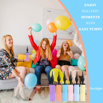Double-Action Manual Balloon Pump, 2Pack Random Colors, Air Pump For Balloons, Handheld Balloon Inflator For Kids' Party Decorat