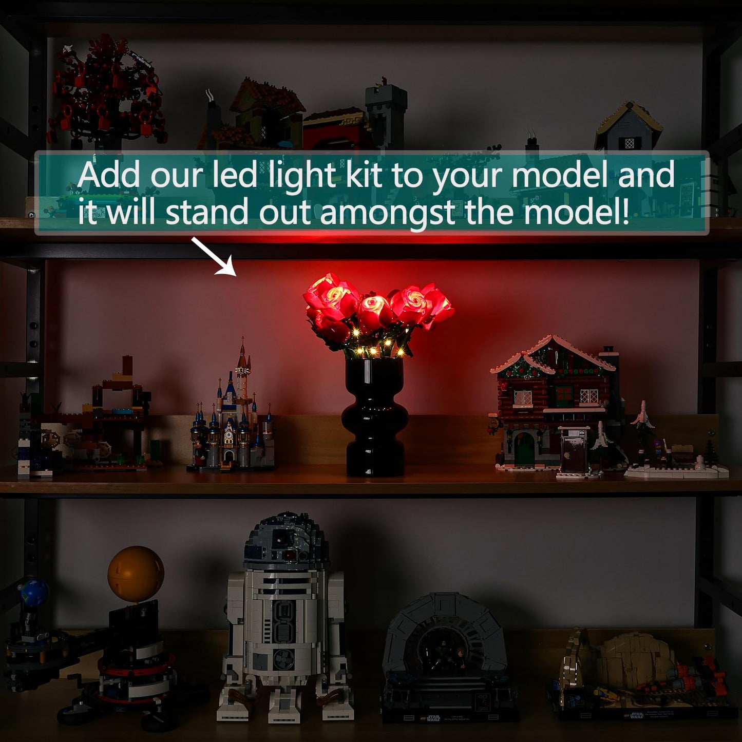 Bricksoul Led Light Kit For Lego Rose Bouquet Set, Flower 10328 Building Set Lego Light Kit, Gift For Valentines Day For Her And