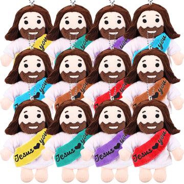 Hydren 12 Pcs Christian Jesus Plush Toys Operation Christmas Bulk 4 Loves You Jesus Stuffed Plush Dolls Religious Savior Plushie