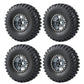 4PCS Aluminum Alloy 1.9'' Beadlock Wheel Rims& Rubber Tires for RC Wraith TRX-4 Axial SCX10 90046 90048 Redcat D90 CC01 axial rr