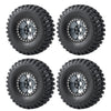 4PCS Aluminum Alloy 1.9'' Beadlock Wheel Rims& Rubber Tires for RC Wraith TRX-4 Axial SCX10 90046 90048 Redcat D90 CC01 axial rr