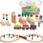 On Track Usa Wooden Train Set 35 Piece All In One Wooden Toy Train Tracks Set With Magnetic Trains And Railway Accessories, Come