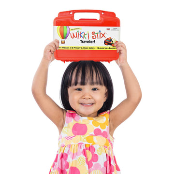 Wikki Stix Bilingual Traveler (French and English) - 144 Wikki Stix in bright, colorful carrying travel case and 12 page activit