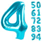 4 Balloon, Blue Number Balloons 40 Inch, 4Th Blue Party Decorations, 4 Year Old Four Large Numbers For Party Decor, Number 4 Bal