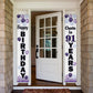 LASKYER Happy 91st Birthday Decorations,91st Purple Balloon Birthday Theme Door Hanging Banner Sign,91 Years Old Bday Party Supp
