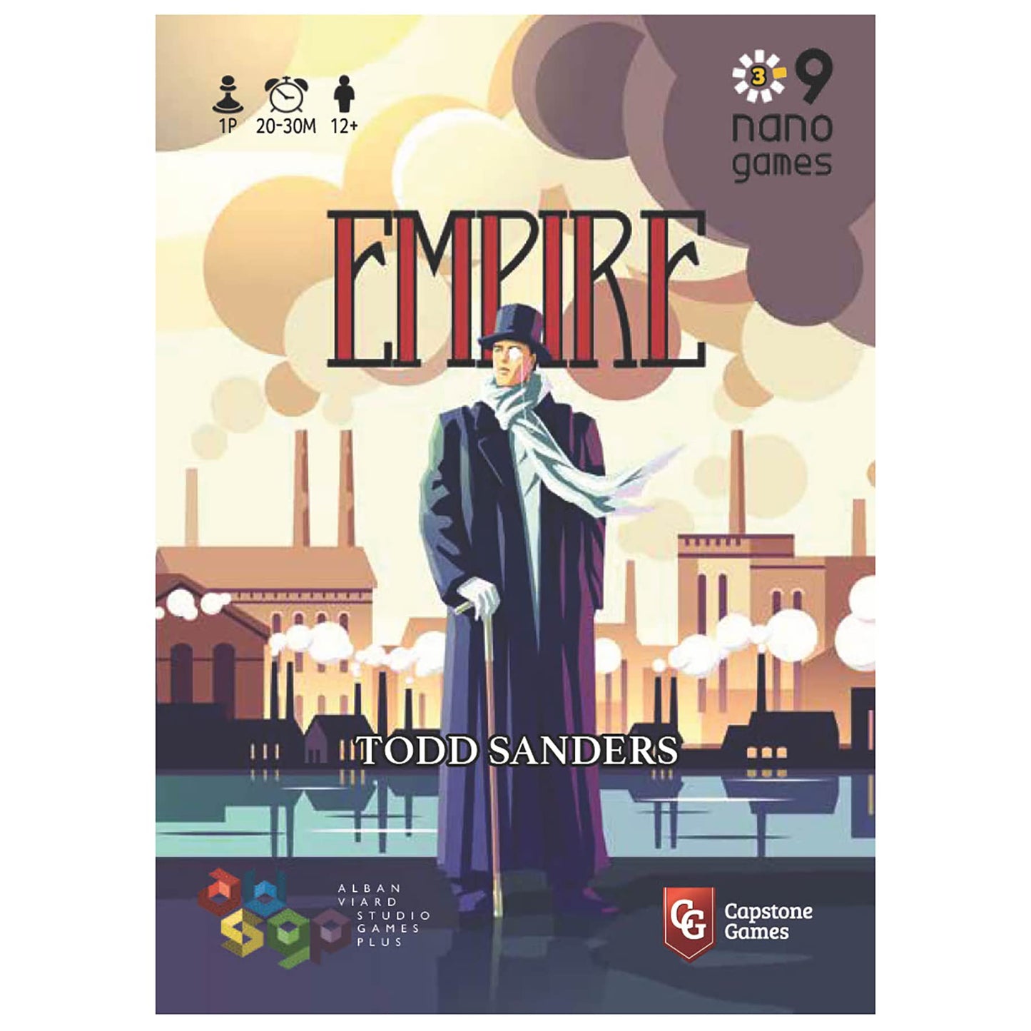 Capstone Games Nano9Games Volume 3: Empire - Capstone Games, Industrial Empire Building Strategy Board Game, 1 Player, 30 Min, A