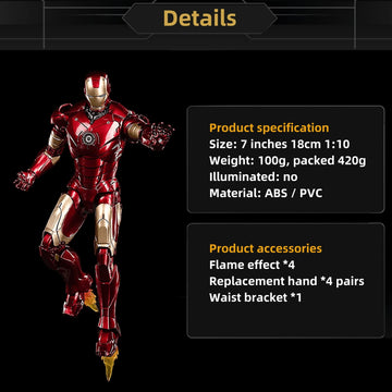 Lonullymege Mk3 Ironman Action Figure-7 Inch Deluxe Painting Exquisite Collection Mark Model Gift (Mk Iii)