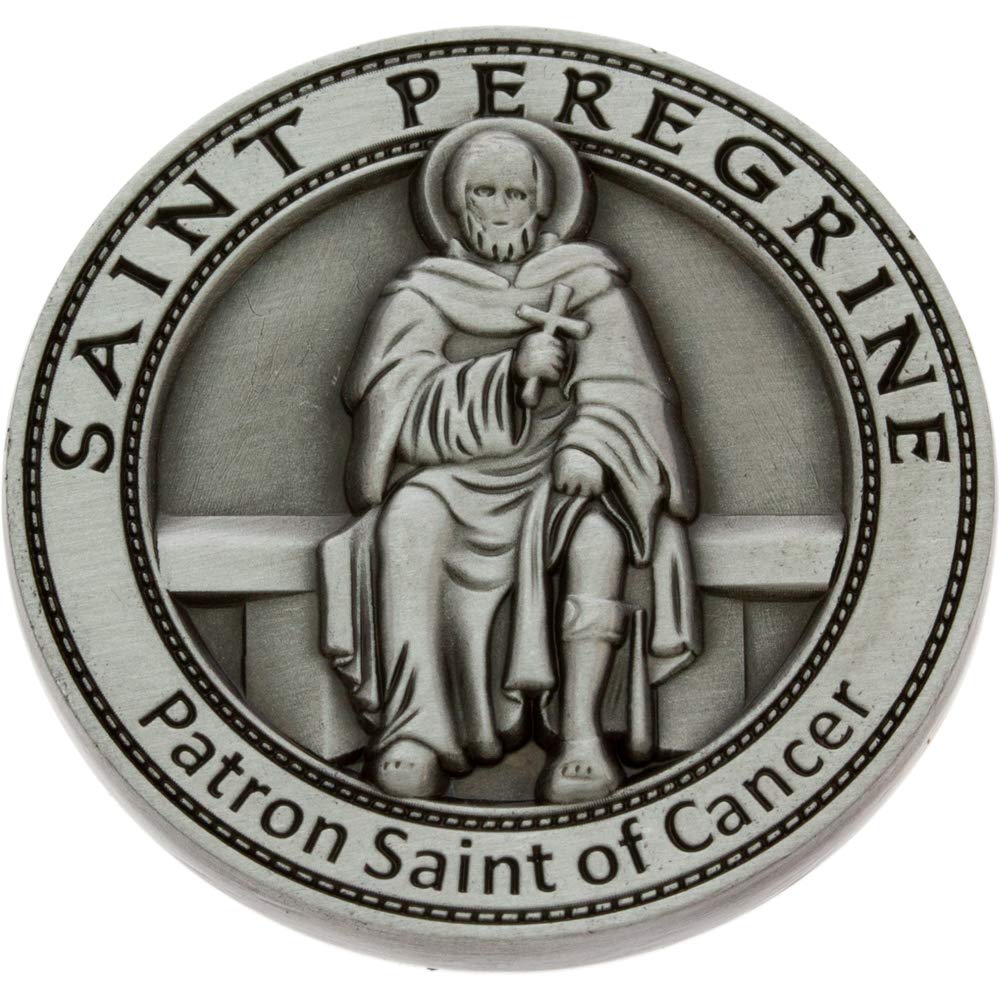 St. Peregrine Cancer Coin Silver Pewter