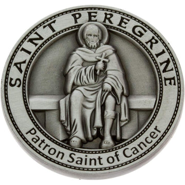 St. Peregrine Cancer Coin Silver Pewter
