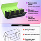 Uaono Card Deck Box With Dice Tray For Mtg, 4 In 1 Card Deck Case Holds 600+ Unsleeved Cards, Strong Magnet Card Organizer Compatible With Yugioh Tcg Sports Cards (Black Green)