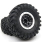 Hobbysoul Adjustable Offset 1.0 Rc Wheels Rims Silver Black & 1/24 Tires, Heavy 1.0 Beadlock Wheels And Tires For 1:24 Rc Crawle