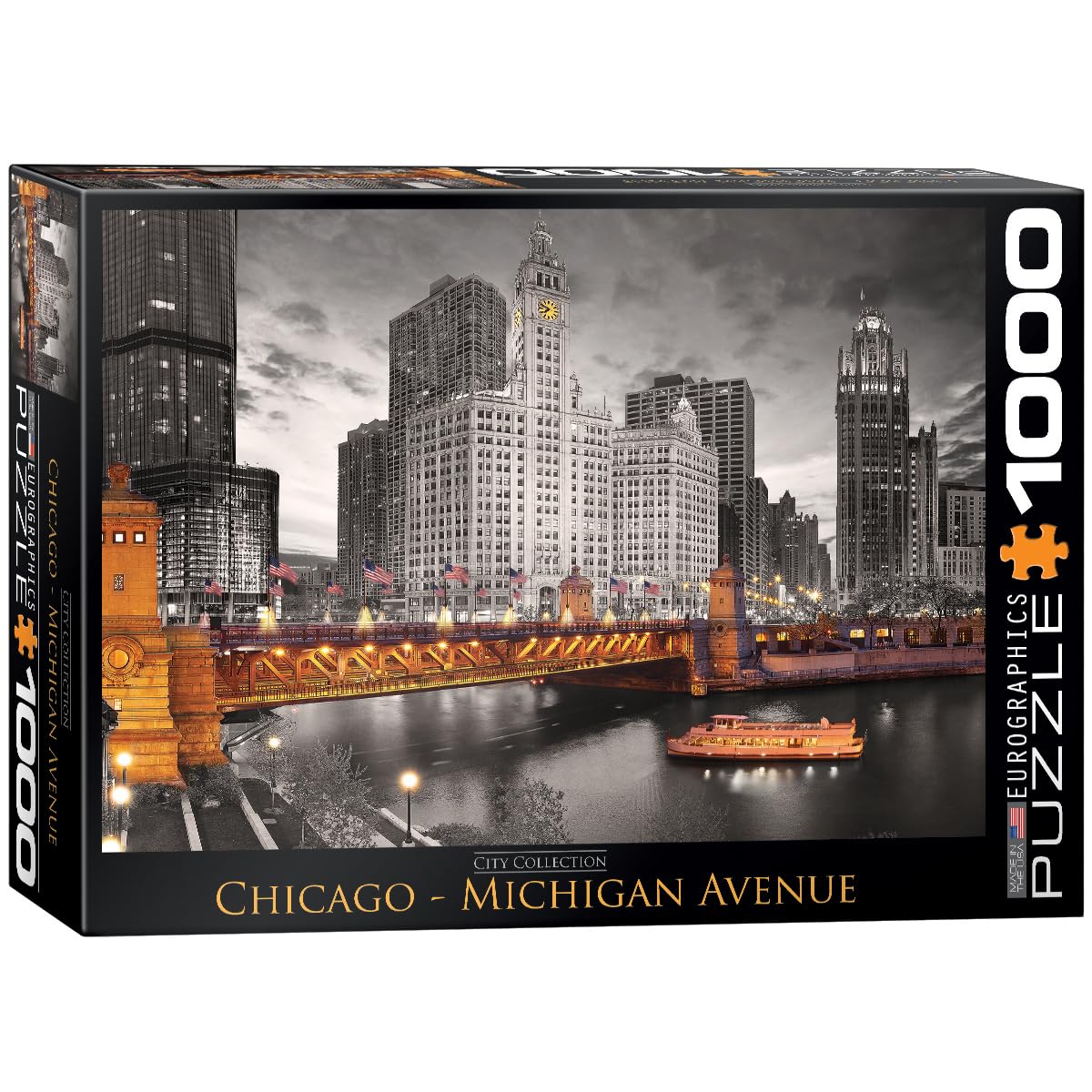 Eurographics Chicago Michigan Avenue Puzzle (1000-Piece) , Black