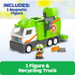 Tile Town Recycling Truck 15-Piece Magnetic Tile Playset, Interactive Stem Magnetic Tiles Toys, Includes 1 Action Figure And 2 A