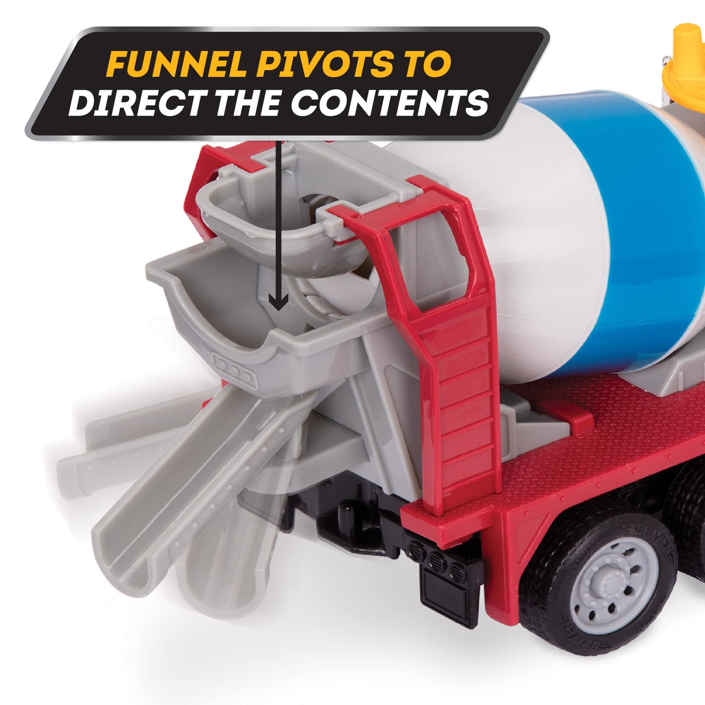 Driven by Battat Toy Cement Truck - Construction Vehicle with Lights & Sounds, Movable Parts - Multi - WH1014Z - 3 Years +