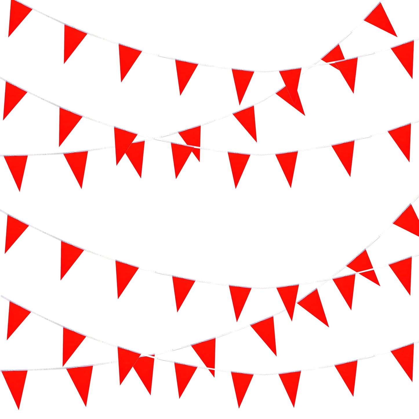 Weitbf 50Ft 30Pcs Red Blank Pennant Banners Flags String Triangle Diy Bunting Flags,Party Decorations For Grand Opening,Kids Bir