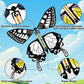 Sanyiyiba 12 Pcs Flying Butterfly Toy Magic White Painting Butterflies Wind Up Butterflies Toys Painted Craft Card Set Gift For