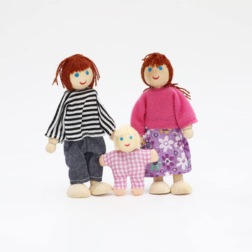 Onest 15 Pieces Wooden Dollhouse Family Set Mini People Figures Sets Dollhouse Dolls Wooden Doll Family Pretend Play Figures Accessories For Pretend Doll House Toy