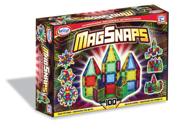 Magsnaps Magnetic Construction Set With 100 Pieces, Stem Learning Toy