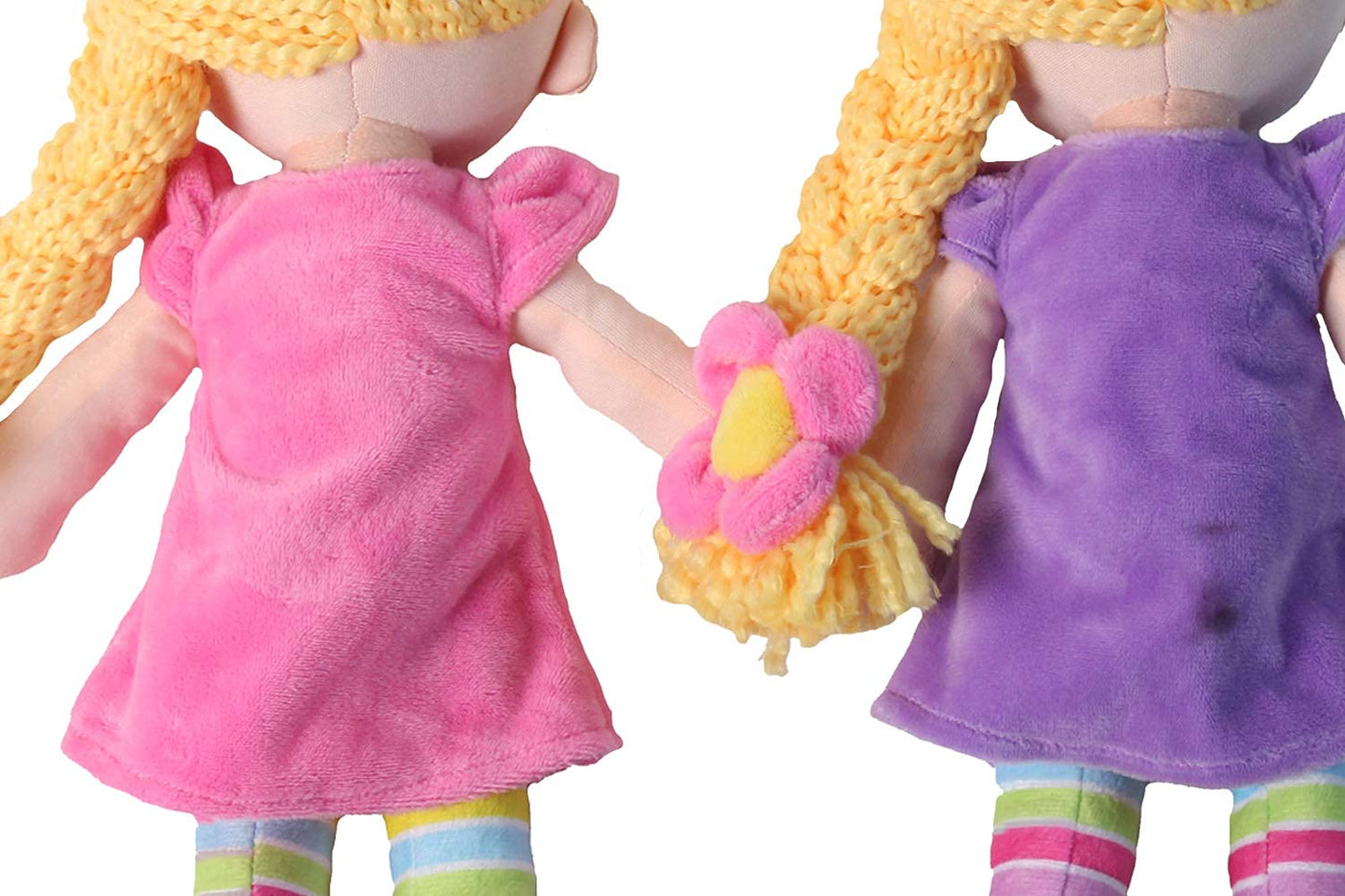 Snuggle Stuffs Twin Sister Plush 14 Dolls (Set of 2) Pink & Purple