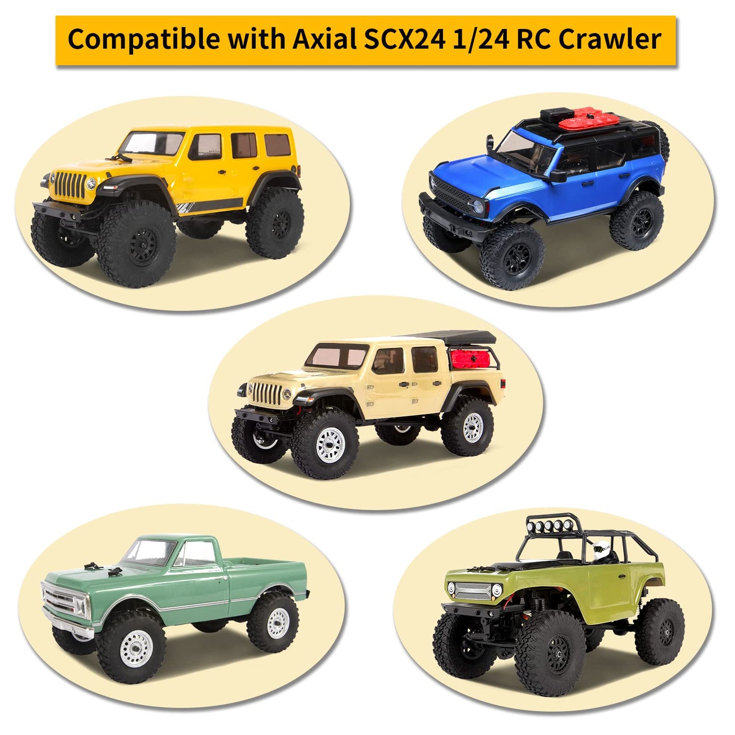 AllinRC SCX24 Skid Plate and Brass Chassis Weight Bar Upgrades for Axial SCX24 Gladiator Bronco Deadbolt C10 Wrangler