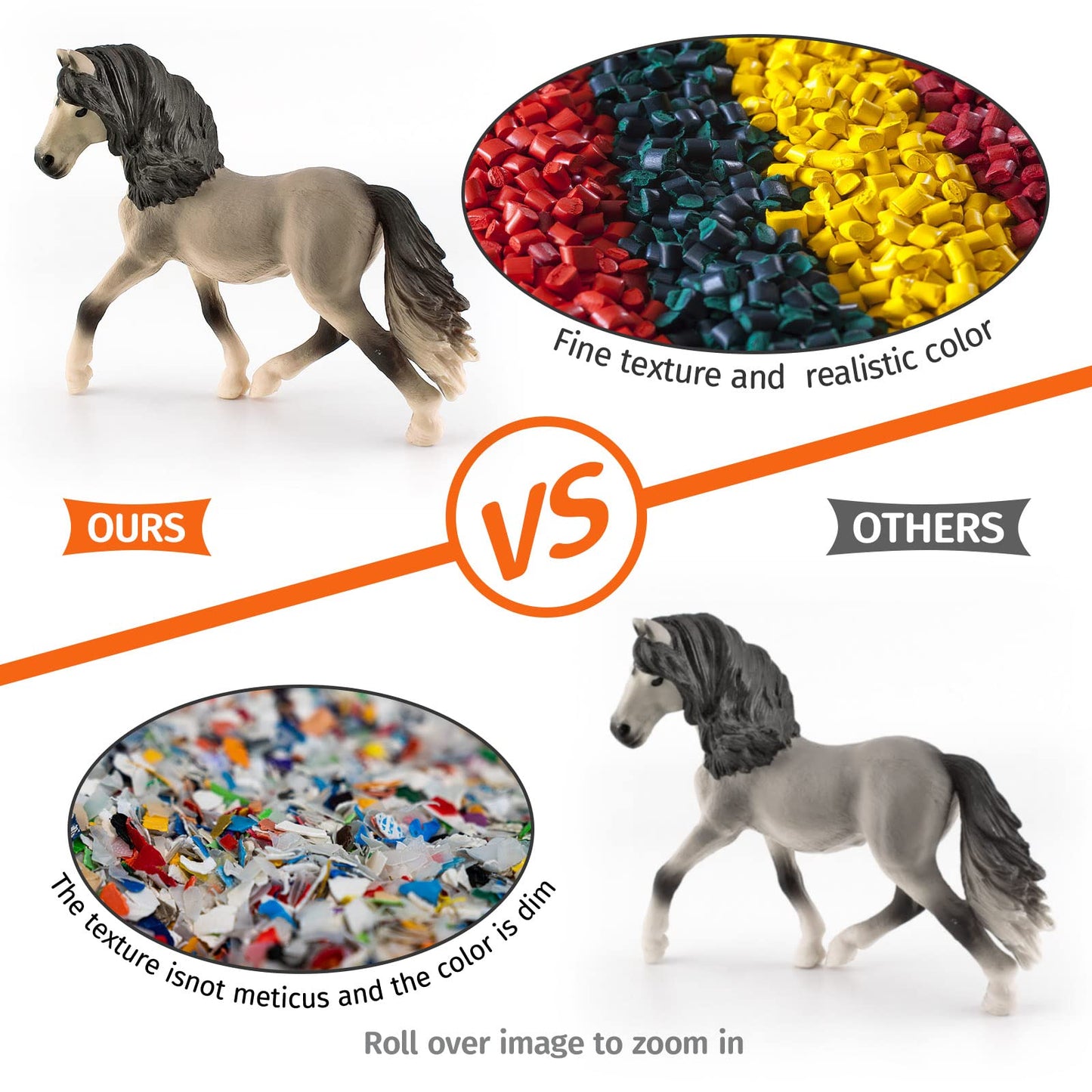 Gufoponas Horse Toys For Girls 5Pcs Horse Figurines Set Plastic Toy Horses For Boys Realistic Collection Horse Mare Farm Animals