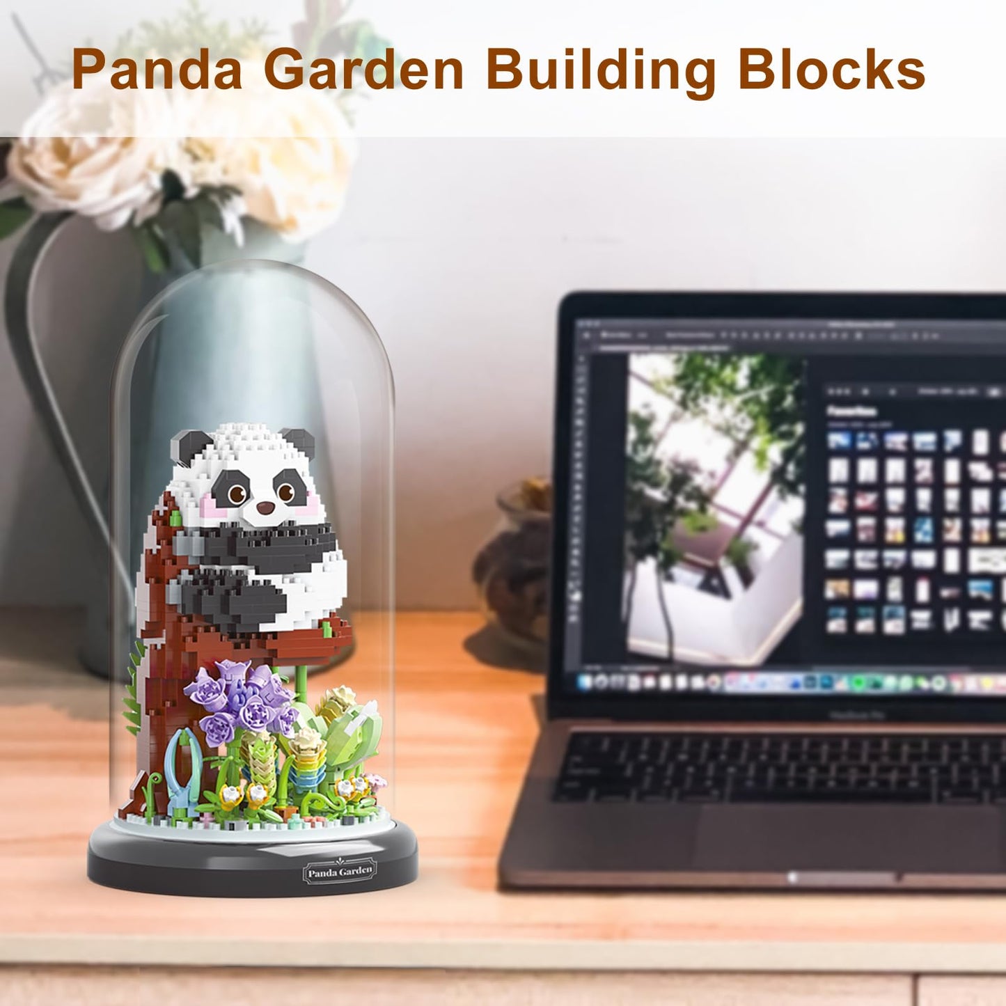 QARULUS Panda Flower Building Set - Plastic Animal Building Blocks for Kids Age 6-12 - Perfect Gift for Parties & Holidays