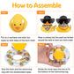 Wonuu Car Rubber Duck Decoration, West Cowboy Duck Car Dashboard Decoration Accessories With Mini Swim Ring Cowboy Hat Scarf And Sunglasses, A_Pink Horizontal Scarf White&Red Hat