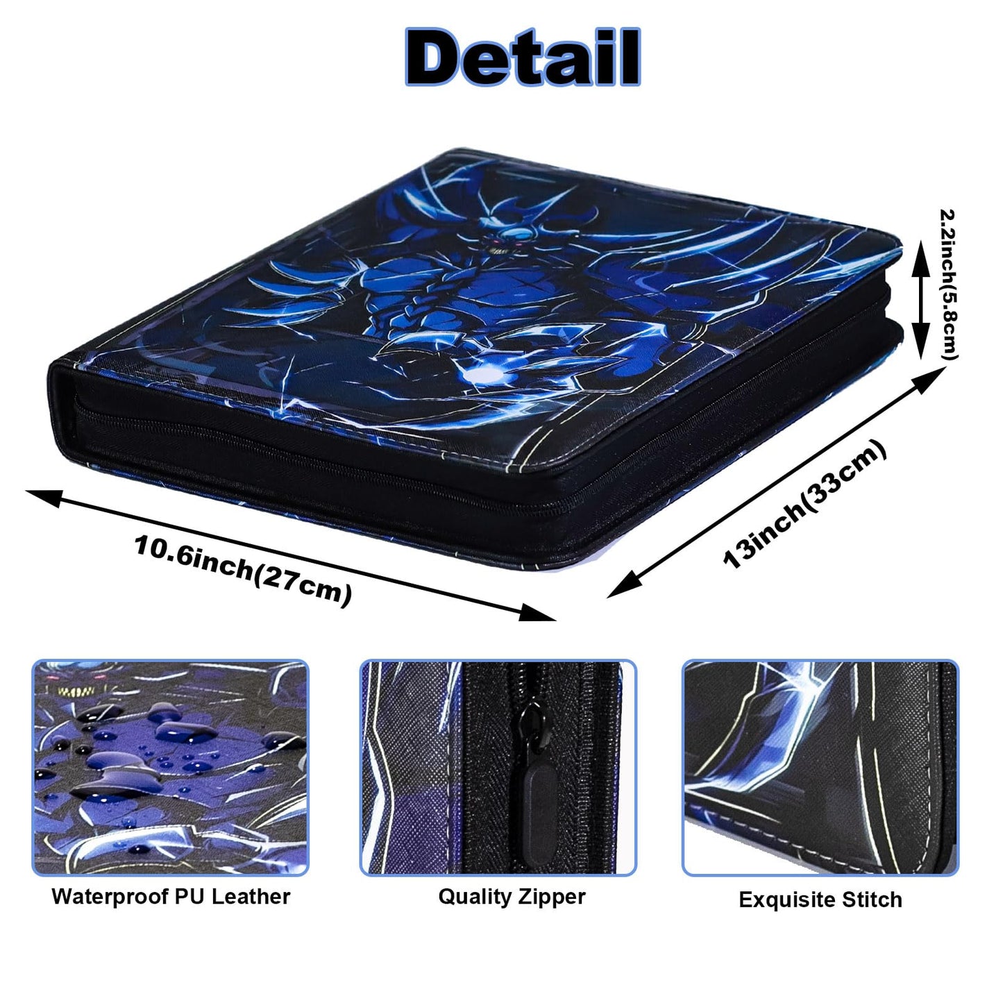 Card Binder for Y-G-O Trading Cards 990 Pockets Large Capacity 3-Ring Album 9-Pocket Floder Compatible with YuGiOh Cards and Other Standard Size Cards.