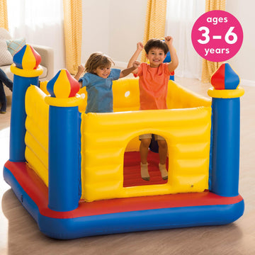 Intex Inflatable Colorful Jump-O-Lene Castle Bounce House, For 2 Kids Ages 3-6 - Large Blow-Up Indoor Outdoor Children'S Bouncer Jumper Playhouse