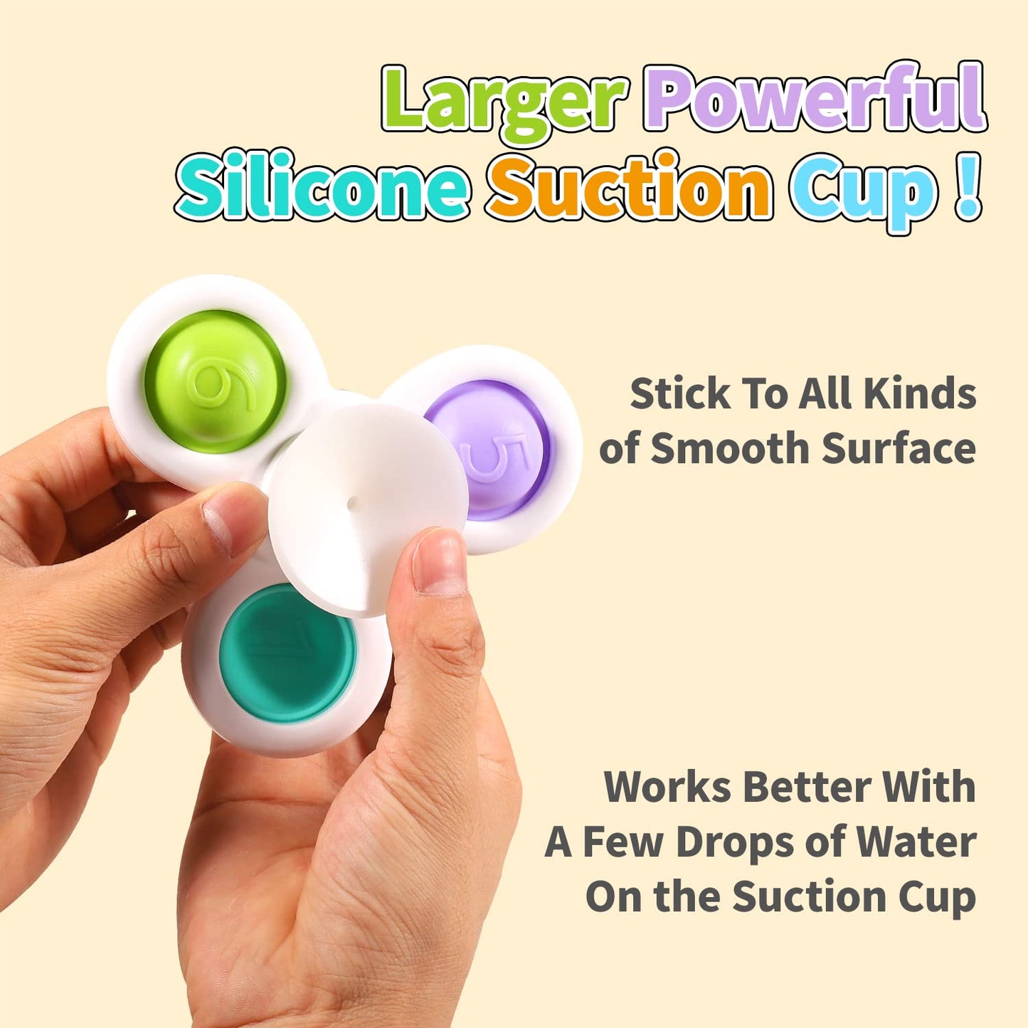 Alasou 3Pcs Pop Up Suction Cup Spinner Toys For 1 Year Old Boy Girl|Novelty Spinning Tops Toddler Toys Age 1-2|Sensory Baby Bath Toys For Toddlers 1-3|6 12 18 Months Boy Birthday Gift For Infant