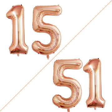 Goer Number 15 Balloons For 15Th Birthday Sweet 15 Party Decorations,42 Inch Jumbo Foil Helium 51 Balloons For 51St Birthday Party Decoration (Champagne Gold)