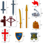 MIUTRUE Medieval Knight  Pack Accessories Set Building Block Toy protective covering Helmet Shield Bow Arrow Designed for Mini Figures Gift for Kids Boys Grils Building Kits Toys