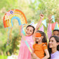 Wernnsai Rainbow Piñata - Rainbow Pull String Piñata With Bundle With Blindfold And Bat For Girls Kids Piñata Boho Theme Birthday Party Decoration Game For Baby Shower Carnival Summer Party Supplies