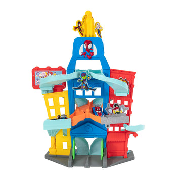 Marvel Spidey and His Super Friends Metal Vehicle City Track Set, SNF0202, Toy for Ages 3+, Plastic and Metal Construction