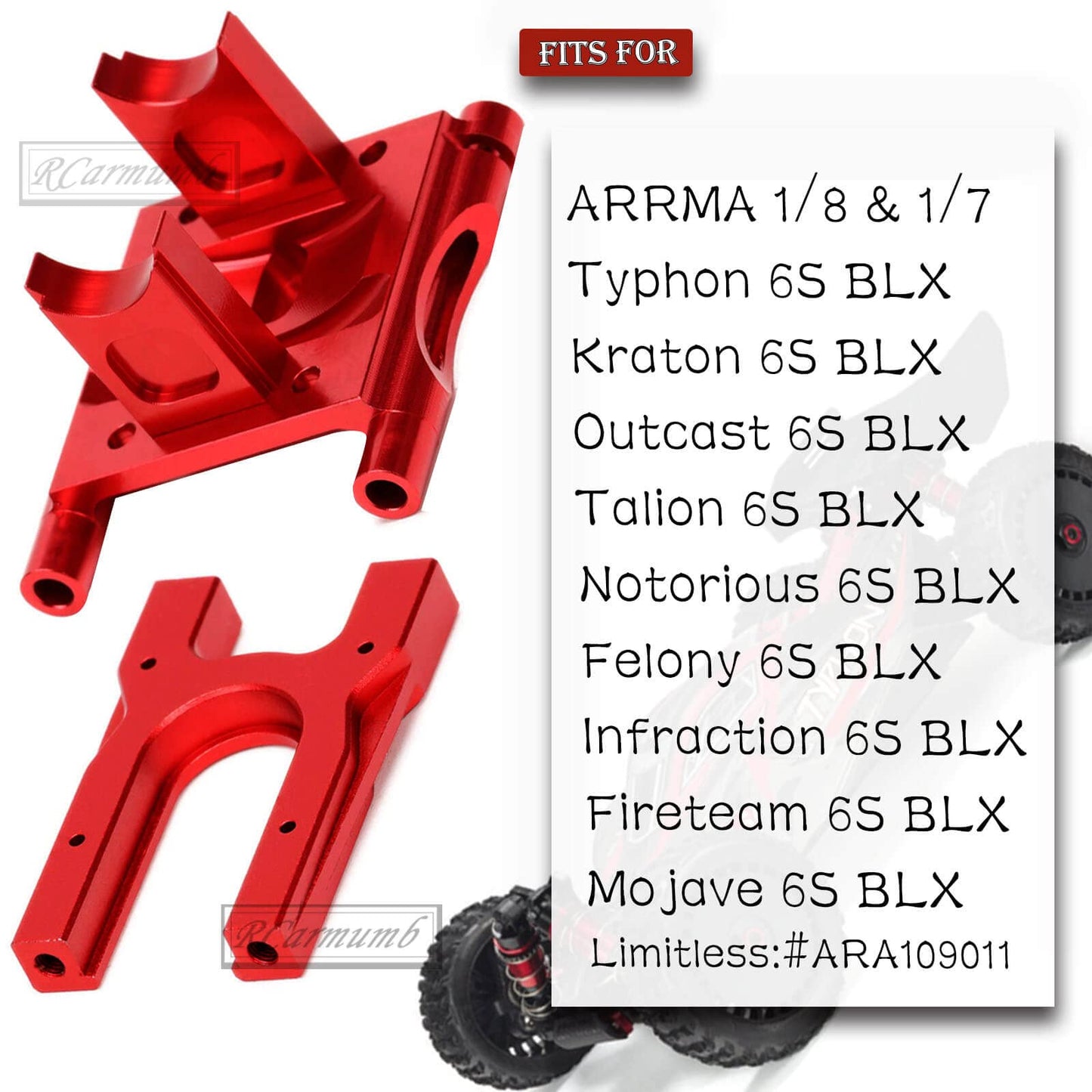 Rcarmumb Center Diff Mount Upgrades Part for ARRMA 1/8 Kraton/Notorious/Outcast/Talion/Typhon,1/7 Felony/Infraction/Fireteam/Moj