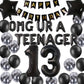 Official Teenager 13Th Birthday Decorations Black For Boys, Omg Ur A Teenager Balloons Black Number 13 Birthday Star Foil Balloo