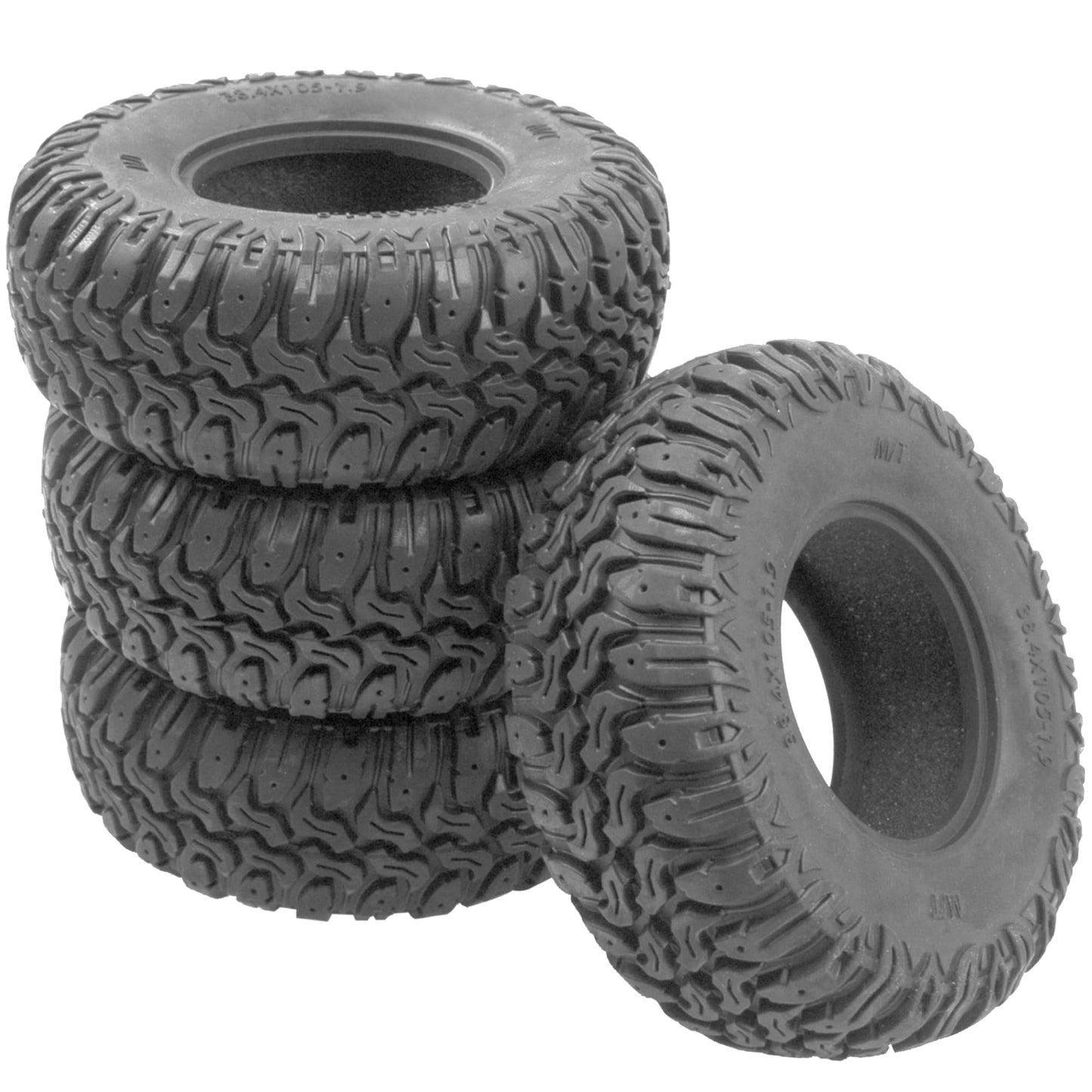 ShareGoo 1.9 inch RC Crawler Tires Rubber Mud Tires OD 103mm Compatible with Axial SCX10 90046 AXI03007 Tamiya CC01 D90 1/10 RC