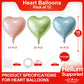 Pink Heart Shaped Balloons Pack Of 12,18 Inch Love Valentine Balloons Heart Romantic Balloons For Valentines Day Propose Marriag