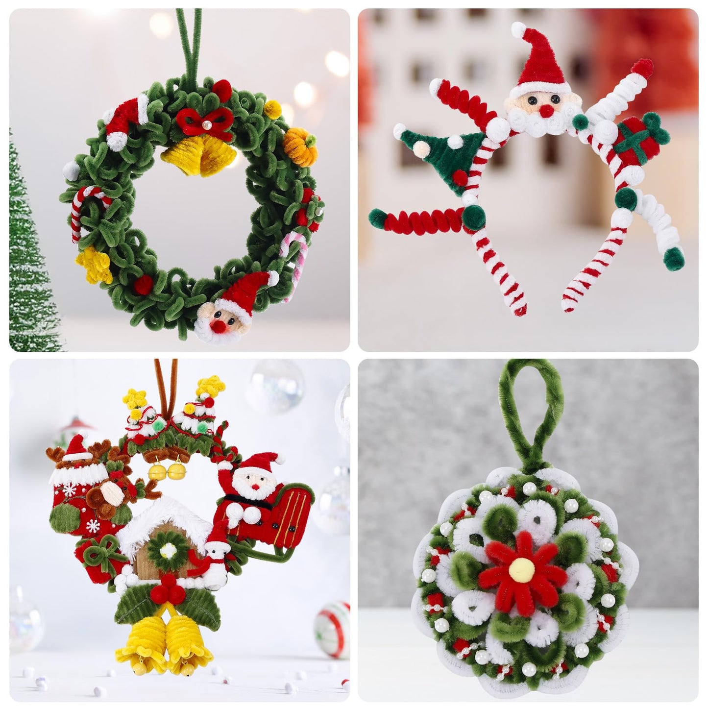 Caydo 100 Pieces Dark Green Pipe Cleaners Craft Supplies Flexible Chenille Stems for DIY Crafts Project and Decoration, 6 mm x 1